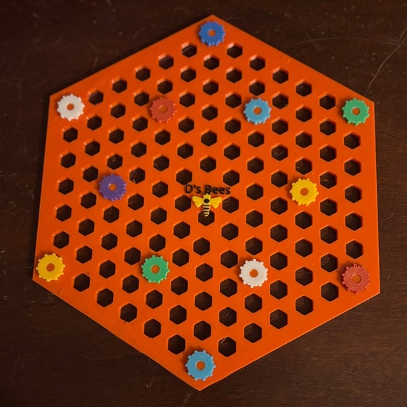 Colorful Hexagonal pollinator hydration station-designed printed by me pack of 4 - Picture 6 of 8